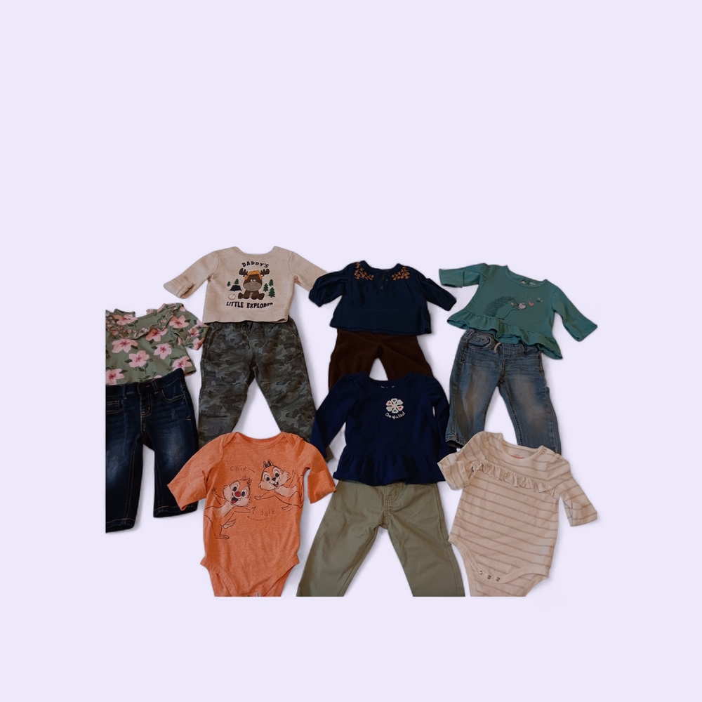 12 Pc Kids' Playful Clothing Set with Animal Prints